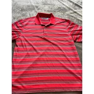 Roundtree & Yorke Performance Golf Polo‎ Shirt Mens Size Medium Red Short Sleeve